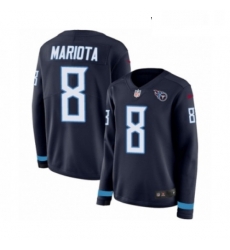 Womens Nike Tennessee Titans 8 Marcus Mariota Limited Navy Blue Therma Long Sleeve NFL Jersey Womens Nike Tennessee Titans 8 Marcus Mariota Limited Navy Blue Therma Long Sleeve NFL Jersey