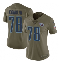 Womens Nike Titans #78 Jack Conklin Olive Stitched NFL Limited 2017 Salute to Service Jersey Womens Nike Titans #78 Jack Conklin Olive Stitched NFL Limited 2017 Salute to Service Jersey