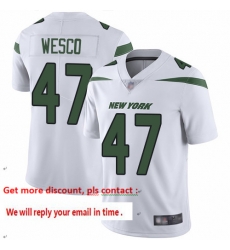 Jets 47 Trevon Wesco White Men Stitched Football Vapor Untouchable Limited Jersey Jets 47 Trevon Wesco White Men Stitched Football Vapor Untouchable Limited Jersey