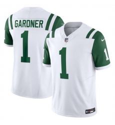 Men New York Jets 1 Ahmad Sauce Gardner White 2024 Classic Alternate Vapor F U S E Limited Stitched Football Jersey Men New York Jets 1 Ahmad Sauce Gardner White 2024 Classic Alternate Vapor F U S E Limited Stitched Football Jersey