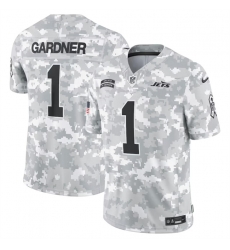 Men New York Jets 1 Sauce Gardner 2024 Arctic Camo Salute To Service Limited Stitched Football Jersey Men New York Jets 1 Sauce Gardner 2024 Arctic Camo Salute To Service Limited Stitched Football Jersey