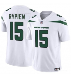 Men New York Jets 15 Brett Rypien 2023 F U S E White Vapor Untouchable Limited Stitched Jersey Men New York Jets 15 Brett Rypien 2023 F U S E White Vapor Untouchable Limited Stitched Jersey