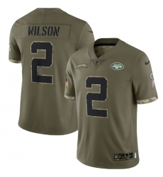 Men New York Jets 2 Zach Wilson Olive 2022 Salute To Service Limited Stitched Jersey Men New York Jets 2 Zach Wilson Olive 2022 Salute To Service Limited Stitched Jersey