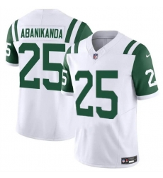 Men New York Jets 25 Israel Abanikanda White Classic Alternate Vapor F U S E Limited Stitched Football Jersey Men New York Jets 25 Israel Abanikanda White Classic Alternate Vapor F U S E Limited Stitched Football Jersey