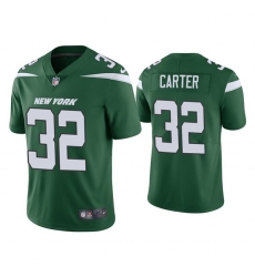 Men New York Jets 32 Michael Carter 2021 Green Vapor Untouchable Limited Stitched Jersey Men New York Jets 32 Michael Carter 2021 Green Vapor Untouchable Limited Stitched Jersey