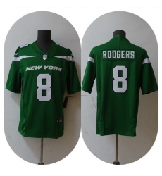 Men New York Jets 8 Aaron Rodgers 2023 F U S E Green Vapor Untouchable Limited Stitched Jersey Men New York Jets 8 Aaron Rodgers 2023 F U S E Green Vapor Untouchable Limited Stitched Jersey