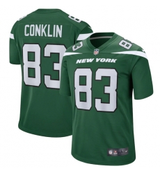 Men New York Jets 83 Tyler Conklin 2022 Green Stitched Game Jersey Men New York Jets 83 Tyler Conklin 2022 Green Stitched Game Jersey