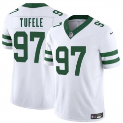 Men New York Jets 97 Jay Tufele White 2025 F U S E  Vapor Untouchable Limited Stitched Jersey