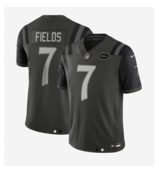 Men's New York Jets #7 Justin Fields Black Rivalries Collection Jersey