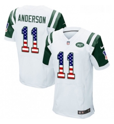 Mens Nike New York Jets 11 Robby Anderson Elite White Road USA Flag Fashion NFL Jersey Mens Nike New York Jets 11 Robby Anderson Elite White Road USA Flag Fashion NFL Jersey