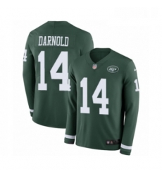 Mens Nike New York Jets 14 Sam Darnold Limited Green Therma Long Sleeve NFL Jersey Mens Nike New York Jets 14 Sam Darnold Limited Green Therma Long Sleeve NFL Jersey