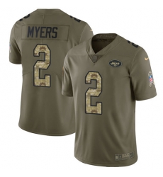 Nike Jets 2 Jason Myers Olive Camo Mens Stitched NFL Limited 2017 Salute to Service Jersey Nike Jets 2 Jason Myers Olive Camo Mens Stitched NFL Limited 2017 Salute to Service Jersey