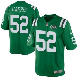 Nike Jets 52 David Harris Green Mens Stitched NFL Elite Rush Jersey