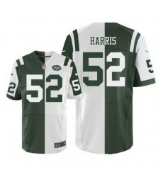 Nike Jets #52 David Harris Green White Mens Stitched NFL Elite Split Jersey Nike Jets #52 David Harris Green White Mens Stitched NFL Elite Split Jersey
