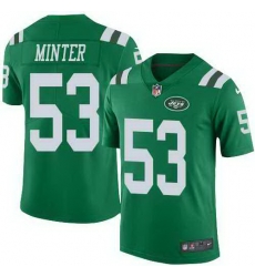Nike Jets 53 Kevin Minter Green Color Rush Limited Jersey Nike Jets 53 Kevin Minter Green Color Rush Limited Jersey