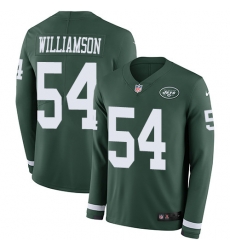 Nike Jets #54 Avery Williamson Green Team Color Men Stitched NFL Limited Therma Long Sleeve Jersey Nike Jets #54 Avery Williamson Green Team Color Men Stitched NFL Limited Therma Long Sleeve Jersey