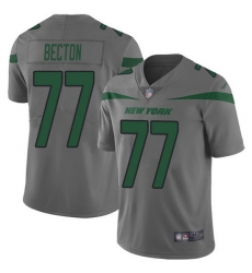 Nike Jets 77 Mekhi Becton Gray Men Stitched NFL Limited Inverted Legend Jersey Nike Jets 77 Mekhi Becton Gray Men Stitched NFL Limited Inverted Legend Jersey