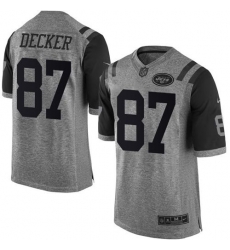 Nike Jets #87 Eric Decker Gray Mens Stitched NFL Limited Gridiron Gray Jersey Nike Jets #87 Eric Decker Gray Mens Stitched NFL Limited Gridiron Gray Jersey