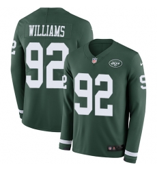 Nike Jets #92 Leonard Williams Green Team Color Men Stitched NFL Limited Therma Long Sleeve Jersey Nike Jets #92 Leonard Williams Green Team Color Men Stitched NFL Limited Therma Long Sleeve Jersey