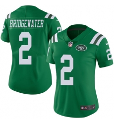 Nike Jets #2 Teddy Bridgewater Green Womens Stitched NFL Limited Rush Jersey Nike Jets #2 Teddy Bridgewater Green Womens Stitched NFL Limited Rush Jersey
