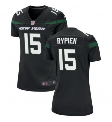 Women New York Jets 15 Brett Rypien Black Stitched Football Jersey Women New York Jets 15 Brett Rypien Black Stitched Football Jersey