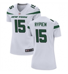 Women New York Jets 15 Brett Rypien White Stitched Football Jersey Women New York Jets 15 Brett Rypien White Stitched Football Jersey