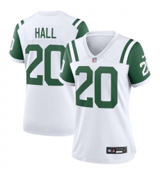 Women New York Jets 20 Breece Hall White Classic Alternate Stitched Jersey Women New York Jets 20 Breece Hall White Classic Alternate Stitched Jersey