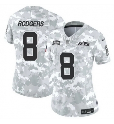 Women New York Jets 8 Aaron Rodgers 2024 F U S E Arctic Camo Salute To Service Limited Stitched Jersey Women New York Jets 8 Aaron Rodgers 2024 F U S E Arctic Camo Salute To Service Limited Stitched Jersey