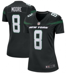 Women New York Jets Elijah Moore #8 Black Vapor Limited Stitched Football Jersey Women New York Jets Elijah Moore #8 Black Vapor Limited Stitched Football Jersey