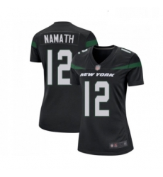 Womens New York Jets 12 Joe Namath Game Black Alternate Football Jersey Womens New York Jets 12 Joe Namath Game Black Alternate Football Jersey