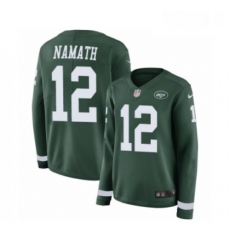 Womens Nike New York Jets 12 Joe Namath Limited Green Therma Long Sleeve NFL Jersey Womens Nike New York Jets 12 Joe Namath Limited Green Therma Long Sleeve NFL Jersey