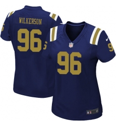 Women's Nike New York Jets #96 Muhammad Wilkerson Elite Navy Blue Alternate NFL Women's Nike New York Jets #96 Muhammad Wilkerson Elite Navy Blue Alternate NFL