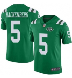Youth Nike Jets #5 Christian Hackenberg Green Stitched NFL Limited Rush Jersey Youth Nike Jets #5 Christian Hackenberg Green Stitched NFL Limited Rush Jersey