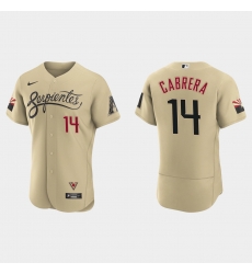 Arizona Diamondbacks 14 Asdrubal Cabrera Men Nike 2021 City Connect Authentic MLB Jersey Gold Arizona Diamondbacks 14 Asdrubal Cabrera Men Nike 2021 City Connect Authentic MLB Jersey Gold