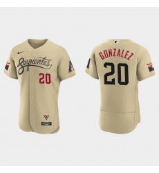 Arizona Diamondbacks 20 Luis Gonzalez Men Nike 2021 City Connect Authentic MLB Jersey Gold Arizona Diamondbacks 20 Luis Gonzalez Men Nike 2021 City Connect Authentic MLB Jersey Gold