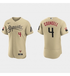 Arizona Diamondbacks 4 Craig Counsell Men Nike 2021 City Connect Authentic MLB Jersey Gold Arizona Diamondbacks 4 Craig Counsell Men Nike 2021 City Connect Authentic MLB Jersey Gold