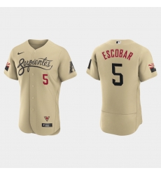 Arizona Diamondbacks 5 Eduardo Escobar Men Nike 2021 City Connect Authentic MLB Jersey Gold Arizona Diamondbacks 5 Eduardo Escobar Men Nike 2021 City Connect Authentic MLB Jersey Gold