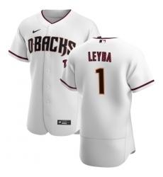 Men Arizona Diamondbacks 1 Domingo Leyba Men Nike White Crimson Flex Base Home Team MLB Jersey Men Arizona Diamondbacks 1 Domingo Leyba Men Nike White Crimson Flex Base Home Team MLB Jersey