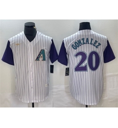 Men Arizona Diamondbacks 20 Luis Gonzalez White Throwback Cool Base Stitched Baseball Jersey Men Arizona Diamondbacks 20 Luis Gonzalez White Throwback Cool Base Stitched Baseball Jersey