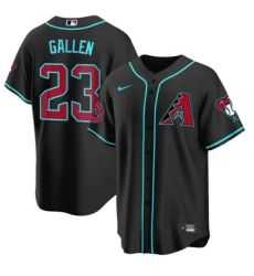 Men Arizona Diamondbacks 23 Zac Gallen 2023 24 Black Cool Base Stitched Baseball Jersey Men Arizona Diamondbacks 23 Zac Gallen 2023 24 Black Cool Base Stitched Baseball Jersey
