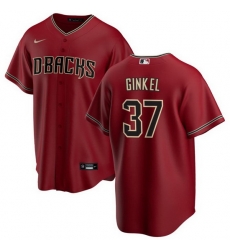 Men Arizona Diamondbacks 37 Kevin Ginkel Red Cool Base Stitched Baseball Jersey Men Arizona Diamondbacks 37 Kevin Ginkel Red Cool Base Stitched Baseball Jersey