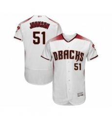 Men Arizona Diamondbacks 51 Randy Johnson White Home Authentic Collection Flex Base Baseball Jersey Men Arizona Diamondbacks 51 Randy Johnson White Home Authentic Collection Flex Base Baseball Jersey