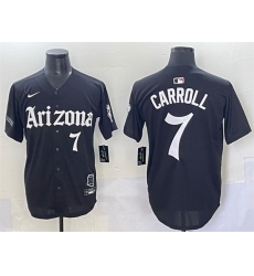 Men Arizona Diamondbacks 7 Corbin Carroll Black 27Gothic Desert Fang Edition 27 Vapor Premier Limited Stitched Baseball Jersey Men Arizona Diamondbacks 7 Corbin Carroll Black 27Gothic Desert Fang Edition 27 Vapor Premier Limited Stitched Baseball Jersey