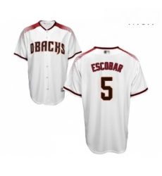 Mens Arizona Diamondbacks 5 Eduardo Escobar Replica White Home Cool Base Baseball Jersey Mens Arizona Diamondbacks 5 Eduardo Escobar Replica White Home Cool Base Baseball Jersey