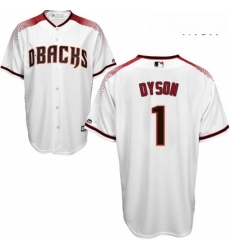 Mens Majestic Arizona Diamondbacks 1 Jarrod Dyson Replica White Home Cool Base MLB Jersey Mens Majestic Arizona Diamondbacks 1 Jarrod Dyson Replica White Home Cool Base MLB Jersey
