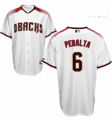 Mens Majestic Arizona Diamondbacks 6 David Peralta Replica White Home Cool Base MLB Jersey Mens Majestic Arizona Diamondbacks 6 David Peralta Replica White Home Cool Base MLB Jersey