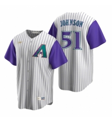 Mens Nike Arizona Diamondbacks 51 Randy Johnson Cream Purple Cooperstown Collection Alternate Stitched Baseball Jerse Mens Nike Arizona Diamondbacks 51 Randy Johnson Cream Purple Cooperstown Collection Alternate Stitched Baseball Jerse