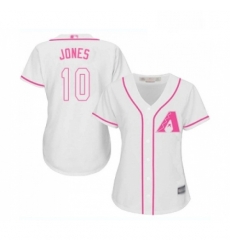 Womens Arizona Diamondbacks 10 Adam Jones Replica White Fashion Baseball Jersey Womens Arizona Diamondbacks 10 Adam Jones Replica White Fashion Baseball Jersey