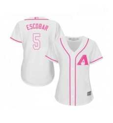 Womens Arizona Diamondbacks 5 Eduardo Escobar Replica White Fashion Baseball Jersey Womens Arizona Diamondbacks 5 Eduardo Escobar Replica White Fashion Baseball Jersey