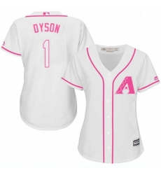 Womens Majestic Arizona Diamondbacks 1 Jarrod Dyson Replica White Fashion MLB Jersey Womens Majestic Arizona Diamondbacks 1 Jarrod Dyson Replica White Fashion MLB Jersey